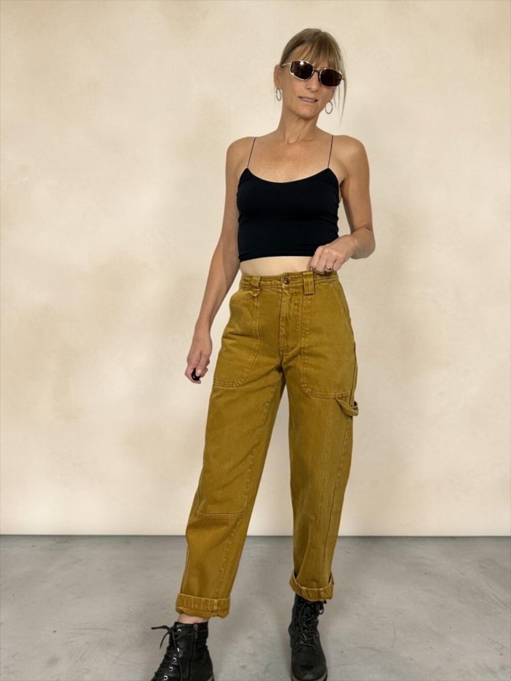 Alex Mill Phoebe Barrel Leg Pant 24 Golden Khaki Recycled Denim High Rise